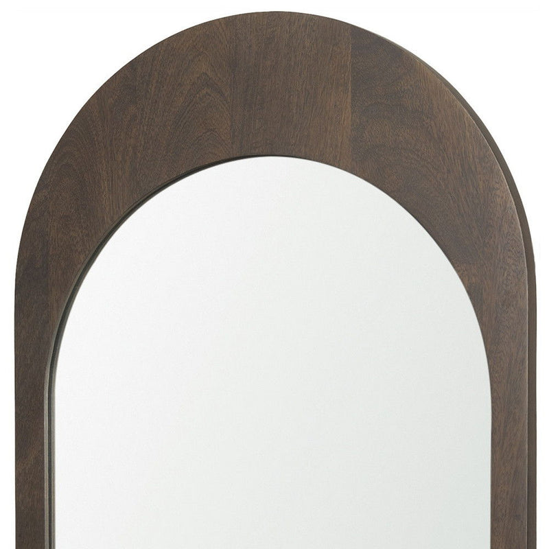 36" Solid Arch Framed Accent Mirror - Brown