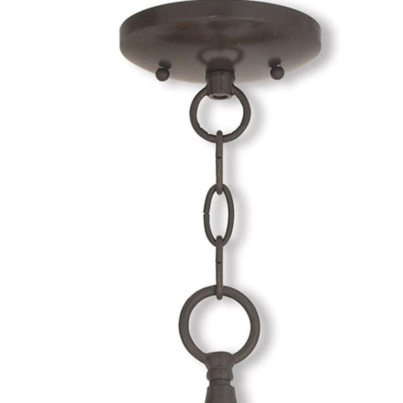17" Three Light Metal Dimmable Chandelier With Shades - Bronze / Clear