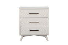 Load image into Gallery viewer, 34" Carved Geometric Solid Wood Three Drawer Dresser - White
