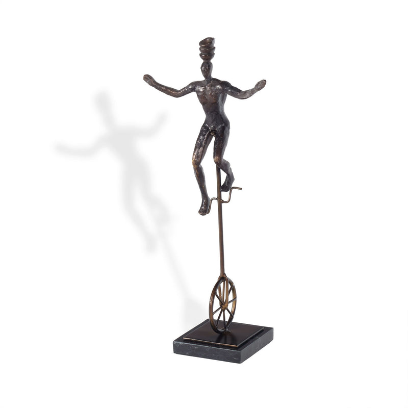 Unicycle Man Tabletop Sculpture - Bronze