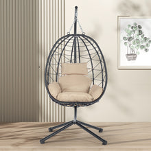 Load image into Gallery viewer, Egg Chair with Stand Indoor Outdoor Swing Chair Patio Wicker Hanging Egg Chair Hanging Basket Chair Hammock Chair with Stand for Bedroom Living Room Balcony
