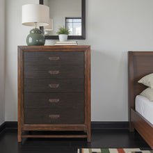Load image into Gallery viewer, 5 Drawer Chest, 2 Tone - Brown

