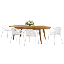 Load image into Gallery viewer, Modern Outdoor 7 Piece Expandable Dining Set With Stackable Chairs
