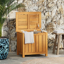 Load image into Gallery viewer, Portside - Wooden Deck Box 30 Gallons Storage Bench - Teak
