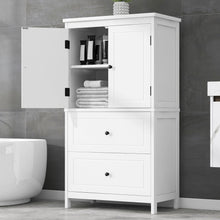 Load image into Gallery viewer, Bathroom Storage Cabinet With 2 Doors And Drawers, Adjustable Shelf
