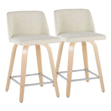 Load image into Gallery viewer, Toriano - Contemporary Fixed Height Counter Stool Swivel With Square Footrest (Set of 2)
