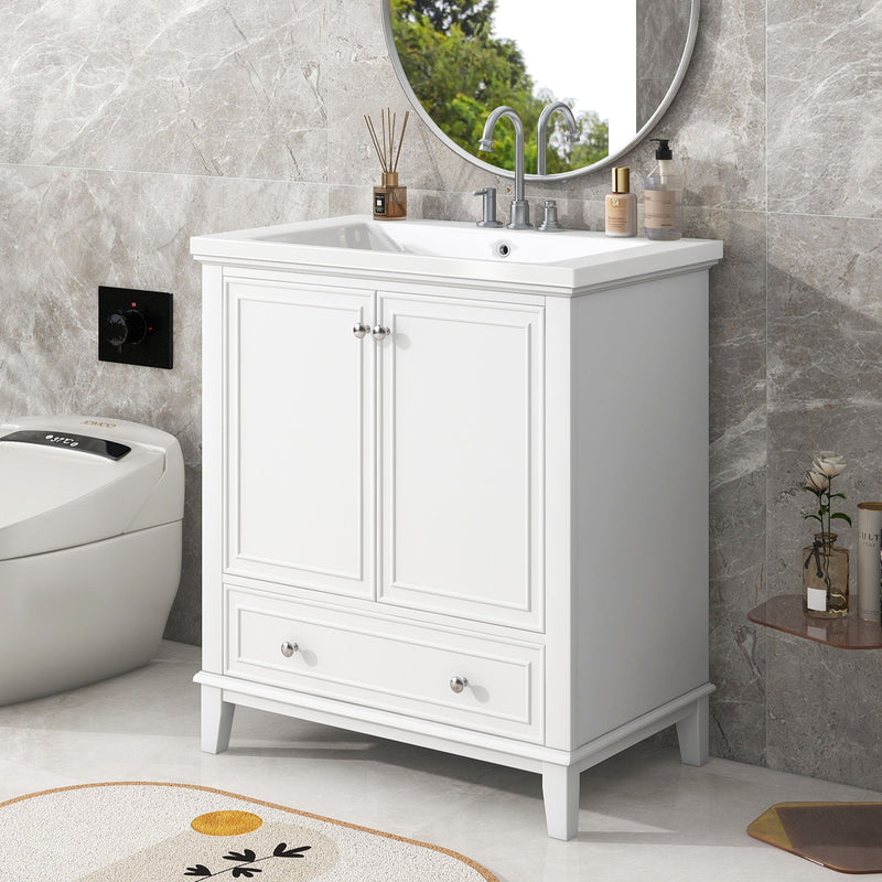 Modern Bathroom Vanity With Sink Combo, Multi Functional Cabinet With Doors And Drawer