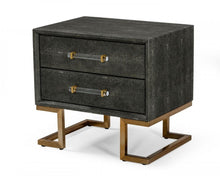 Load image into Gallery viewer, 22" Shagreen Two Drawer Nightstand - Gray
