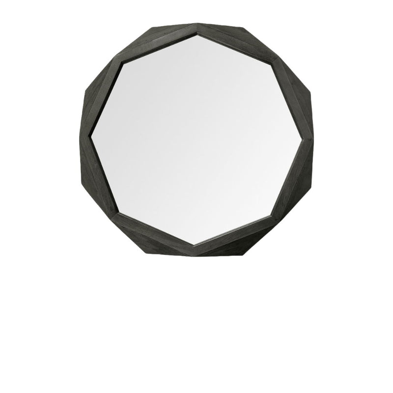 41" Octagon Frame Wall Mirror - Black