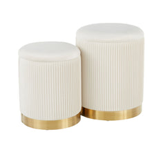 Load image into Gallery viewer, Marla - Contemporary Nesting Pleated Ottoman Set
