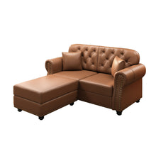 Load image into Gallery viewer, Upholstered Sofa With Nailhead Trim, Rolled Armrests With Ottoman
