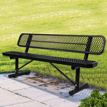 Load image into Gallery viewer, Outdoor Steel Bench With Backrest
