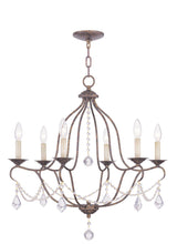 Load image into Gallery viewer, 26" Six Light Dimmable Chandelier With Shades - Bronze
