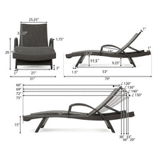 Load image into Gallery viewer, Salem - Contemporary Wicker Chaise Lounge With Arm, Weather Resistant
