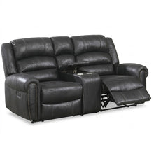 Load image into Gallery viewer, Power Reclining Loveseat With USB Port And Cup Holder Console - Black
