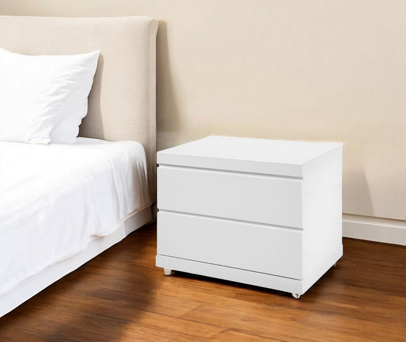 24" x 16" x 18" Two Drawers Nightstand - White