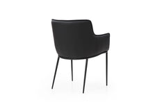 Load image into Gallery viewer, Faux Leather Steel Dining Arm Chair - Black
