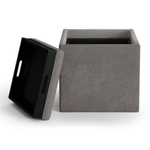 Load image into Gallery viewer, Rockwood - Upholstered Cube Storage Ottoman With Tray
