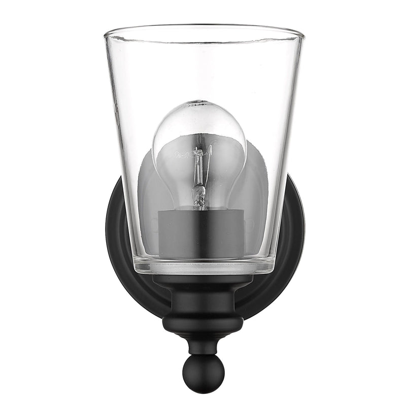 One Light Glass Shade Wall Sconce - Matte Black