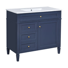 Load image into Gallery viewer, Bathroom Vanity With Top Sink, Modern Bathroom Storage Cabinet, 2 Drawers And A Tip-Out Drawer, Single Sink Bathroom Vanity - Blue
