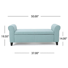 Load image into Gallery viewer, Hayes - Armed Storage Bench With Rolled Arms And Button Tufting
