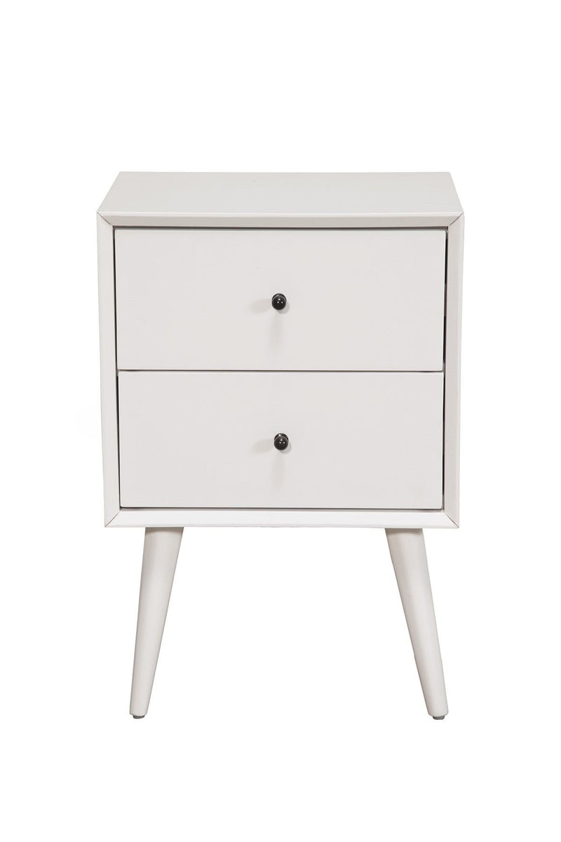 Century Modern Wood 2 Drawer Nightstand - White