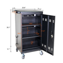 Load image into Gallery viewer, 45 Bay Mobile School Charging Cart Station For Chromebook, Tablet And Laptop Computer With Power Strip Included - Black
