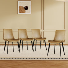 Load image into Gallery viewer, Dining Chairs With Carbon Steel Legs (Set of 4) - Brown
