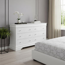 Load image into Gallery viewer, Solid Wood Six Drawer Double Dresser - Metallic White
