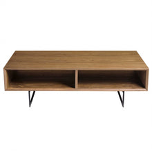 Load image into Gallery viewer, Metal Coffee Table With Two Shelves - Brown And Black
