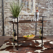 Load image into Gallery viewer, Modern Industrial Bar Cart With Shelving And Casters

