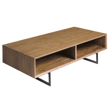 Load image into Gallery viewer, Metal Coffee Table With Two Shelves - Brown And Black
