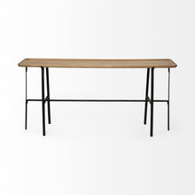 Load image into Gallery viewer, Solid Wood Trestle Console Table - Brown And Black
