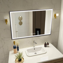 Load image into Gallery viewer, Modern LED Bathroom Vanity Mirror With Aluminum Frame, 45° Beveled Lights, Anti Fog - Silver
