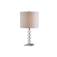 Load image into Gallery viewer, 22" Bedside Lamps With Drum Shades (Set of 2) - Clear / Silver / White
