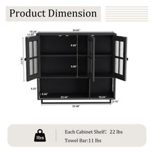 Load image into Gallery viewer, 3 Door Wall Cabinet With Glass Door And Towel Bar
