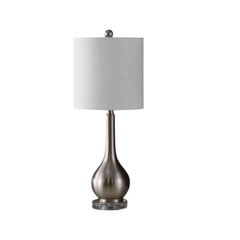 Gourd Table Lamps With Drum Shades (Set of 2) - Nickel