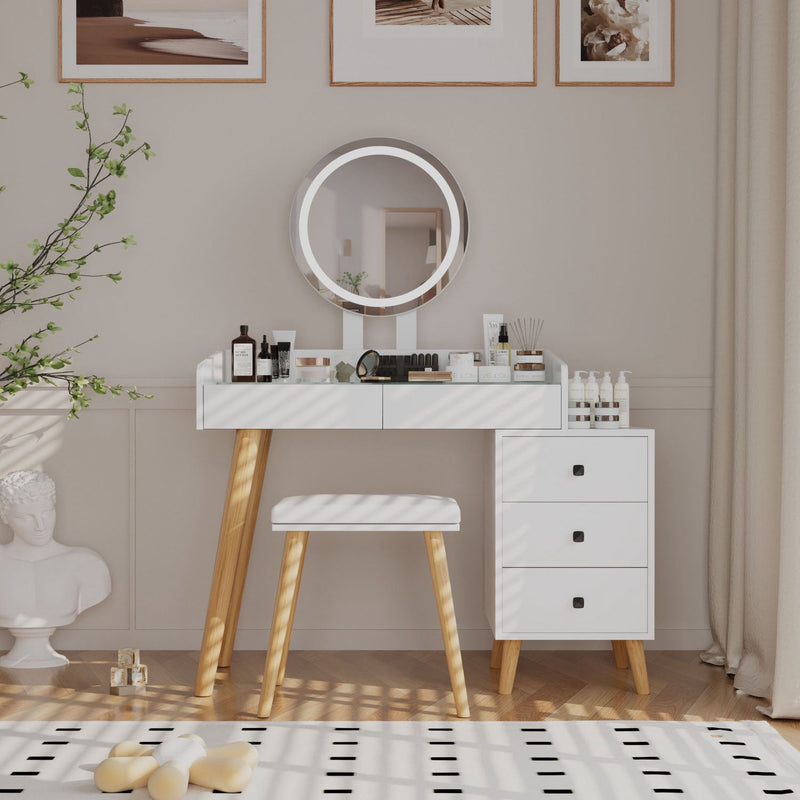 Five Drawer Vanity Table (714434) - White