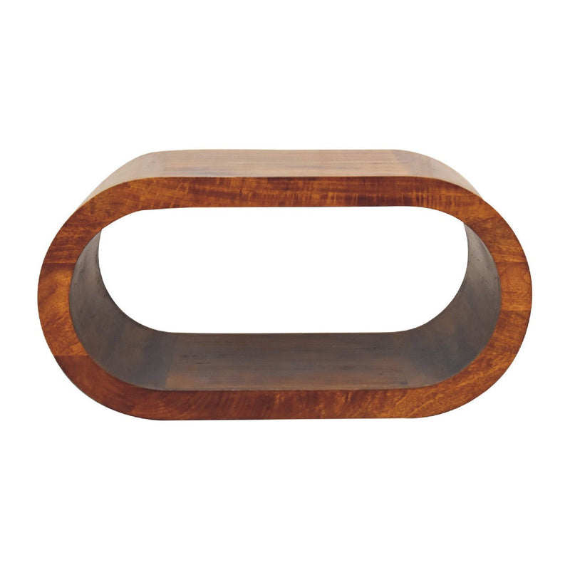 Solid Wood Floor Shelf Coffee Table With Shelf - Chestnut