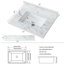 Load image into Gallery viewer, Elegant Bathroom Vanity Top With Rectangular Ceramic Sink And Backsplash

