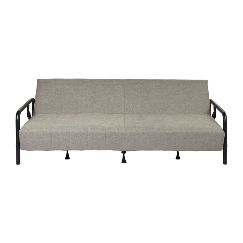 Fabric Convertible Futon Steel Sleeper Reclining Sofa - Gray