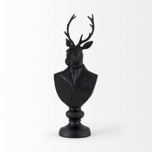 Load image into Gallery viewer, Poly Suited Deer Bust Tabletop Sculpture - Black
