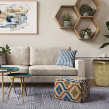 Load image into Gallery viewer, Johanna - Handcrafted Square Pouf
