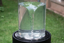 Load image into Gallery viewer, Heavy Cement Round Ribbed Outdoor Water Fountain With Light - Black White
