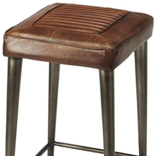 Load image into Gallery viewer, Iron Backless Counter Height Bar Chair - Brown / Gray
