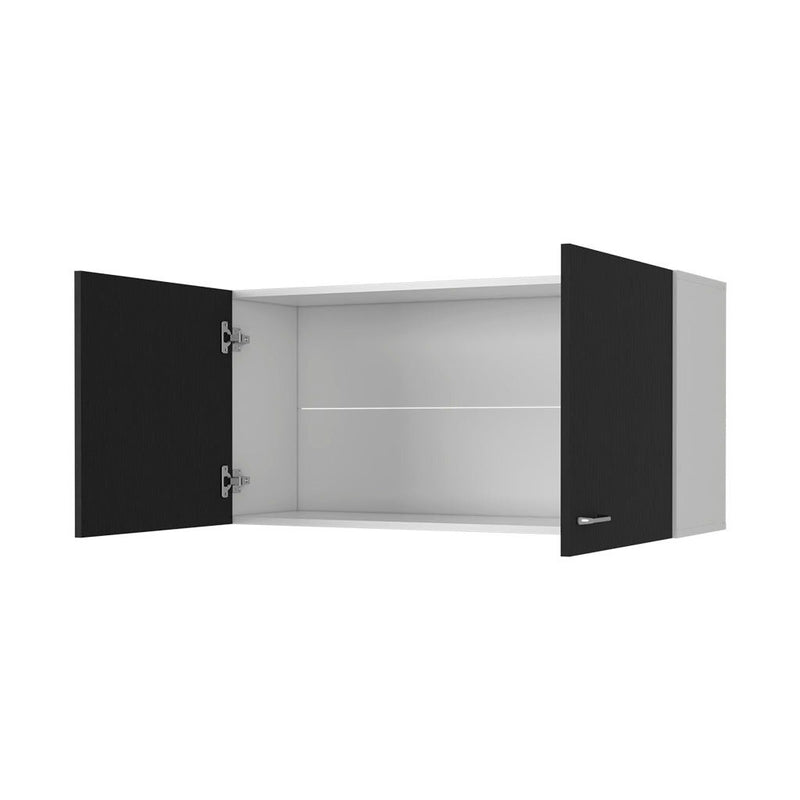 Wood Wall Mounted Accent Cabinet - Black