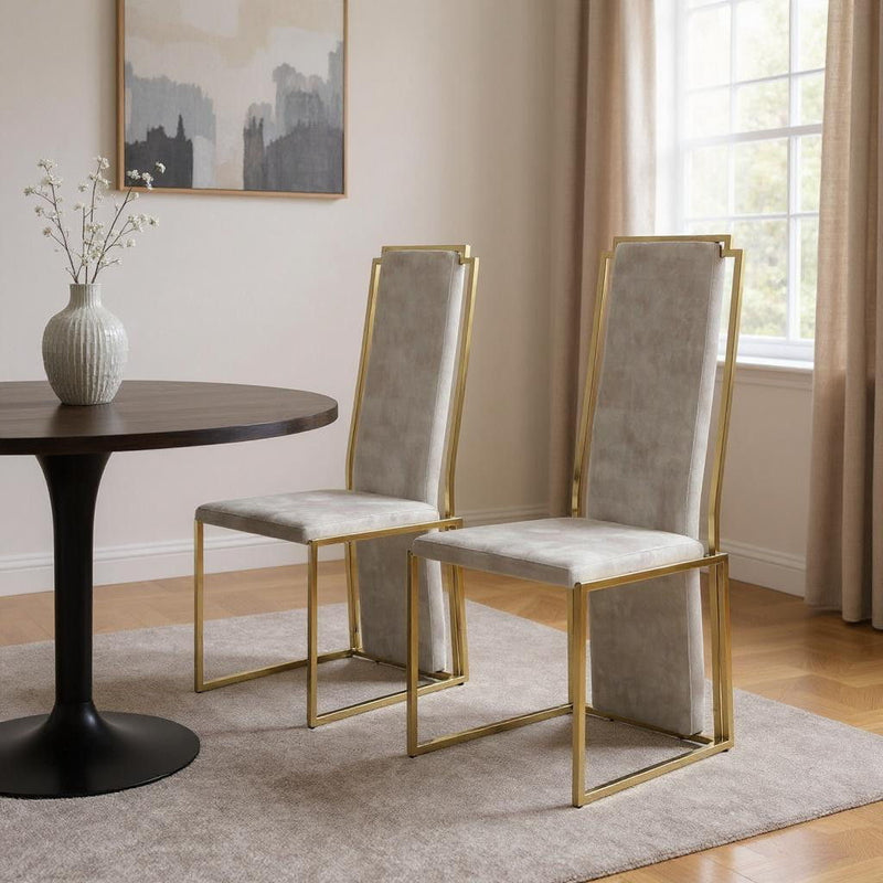 Upholstered Dining Side Chairs (Set of 2) - Beige