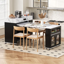 Load image into Gallery viewer, Extendable Dining Table With Folding Top, Rolling Kitchen Island With Drawers And Power Outlet
