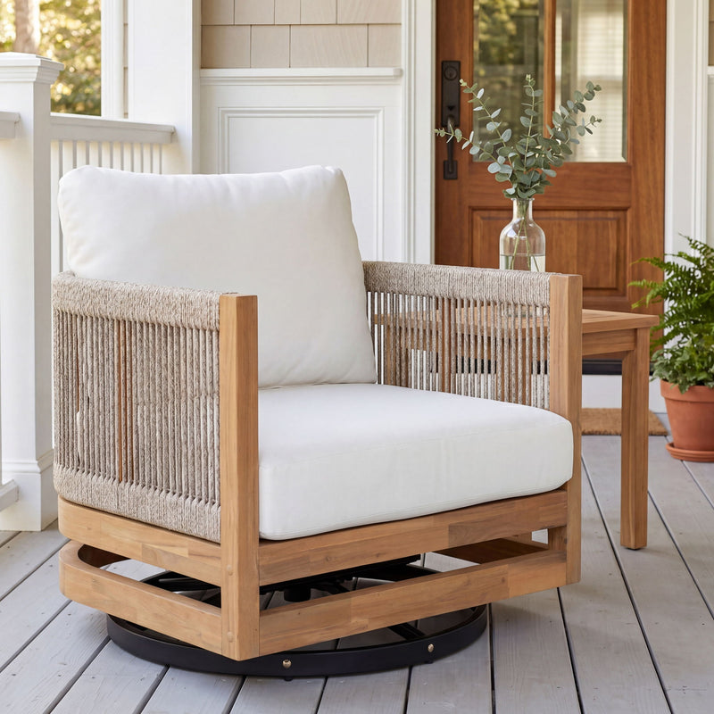 Outdoor Swivel Base Chair & Cushions