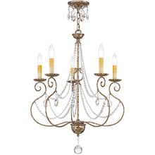 Load image into Gallery viewer, 29" Five Light Metal Dimmable Chandelier With Shades - Bronze

